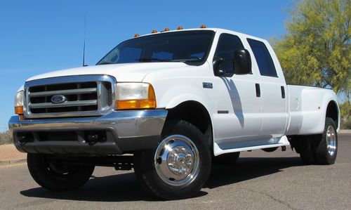 **no reserve** 2000 ford f450 7.3l diesel crew dually long bed az clean