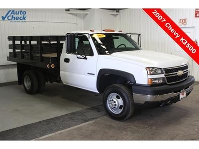 Used 07 4x4, dual rear wheels, low miles, and stake body ready for work. save