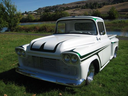 One nice 1958 chevy apache, custom pickup. big block, show, award winner, "look"