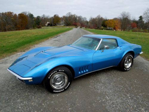 1968 corvette 427 / 390hp big block -- le mans blue 44,400 miles!!