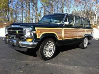 1991 jeep grand wagoneer - hunter green on tan leather - fully serviced - nice!