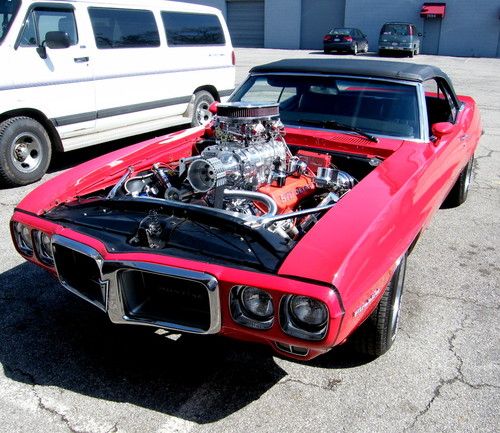 1969 red firebird convertible with 572 motor 912 hp great car !!