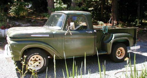 1961 ford stepside pickup. project truck. runs. little rust.