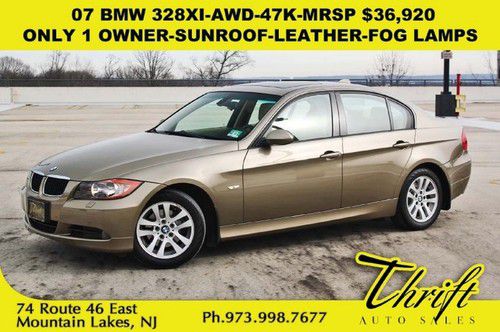 07 bmw 328xi-awd-47k-mrsp $36,920-only 1 owner-sunroof-leather-fog lamps -