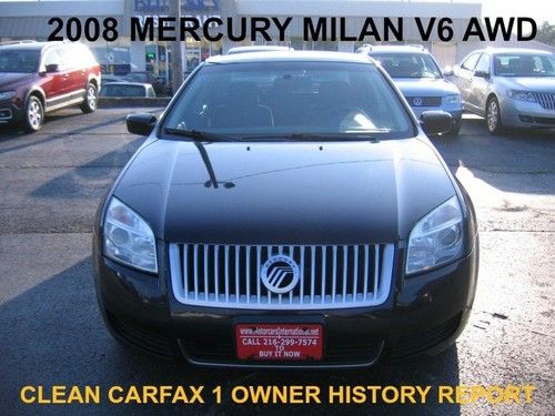 2008 mercury milan all wheel drive 4 dr auto a/c cruise mp3 clean history report