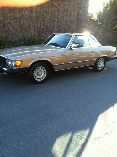 1984 mercedes 380 sl convertible gold great condition 68,200 miles no reserve