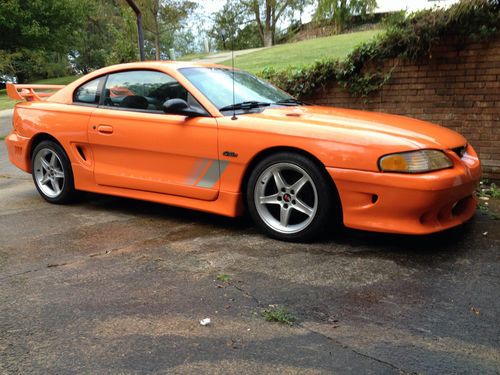 1996 ford mustang gt! tangerine orange! saleen package! cobra r wheels! 1 owner!