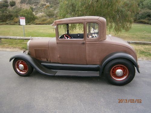 1928 ford model a coupe, vintage streetrod,all henry steel.