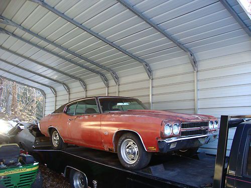 1970 chevelle ss 396 4-speed project car with build sheet.  red/ red  l34 350 hp