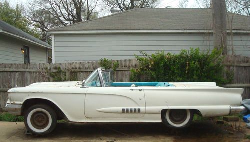 1958 ford thunderbird convertible project-same owner many years