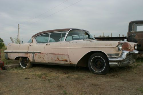 1957 cadillac sedan de ville pink 4 door project v8 original hardtop restore