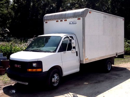 2005 white gmc 3500 savana box van - one owner, low mileage!