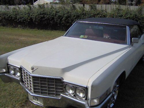 1969 cadillac convertible all org 88k white on red