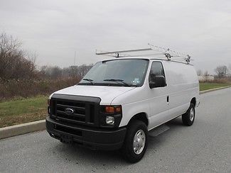 2011 white e-series cargo van aluminum roof rack class iii hitch loaded low mile