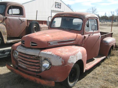 1949 ford f100 1/2 ton pickup (red)