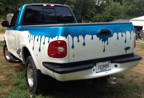1999 ford f-150 custom paint 4x4 sport 5.4 triton blue candy white pearl