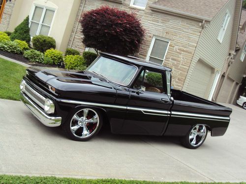 Awesome pro-touring style 66' c-10 cold ac - 4-wheel disc brakes - 20" wheels