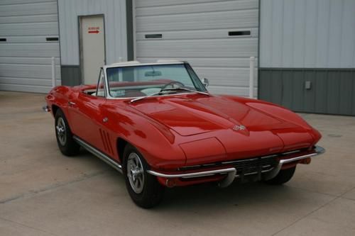 1965 corvette #''s matching factory rally red on white power steering auto