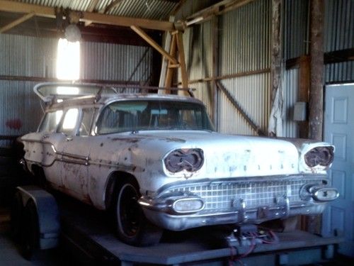 1958 pontiac factory air ps pb ezi glass chieftain wagon safari  project car
