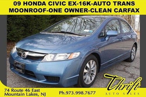 09 honda civic ex-16k-auto trans-moonroof-one owner-clean carfax