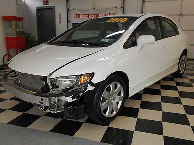 2010 civic 4dr lx no reserve salvage rebuildable sells to high bidder