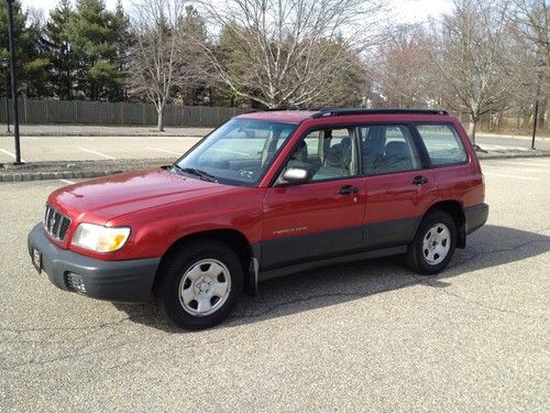 No reserve! red 2002 subaru forester l awd wagon ~ 5-speed manual ~ 258k hwy mi