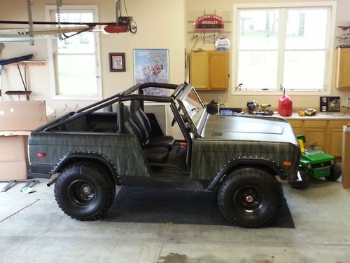1975 ford bronco custom sport utility 2-door 5.0l camo painted and runs great!!
