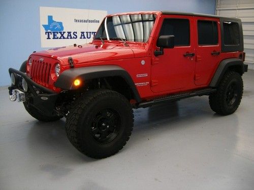 We finance!!!  2010 jeep wrangler unlimited sport 4x4 auto hard top lift kit tow