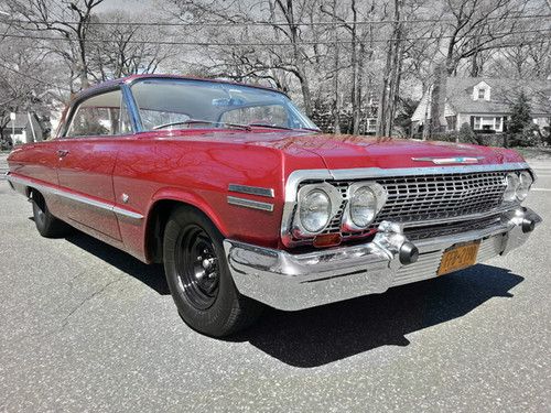 Perfect 1963 chevy impala ss 412 stroker 700r trans. 9" 4.11 rear palomar red