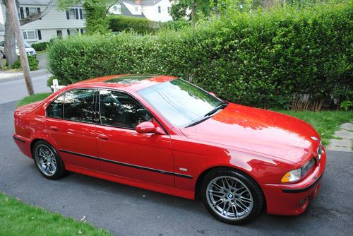 2000 bmw m5 e39 imola red / red interior 23,000 miles - dealer service/2 owner