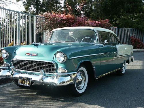 Super cool 1955 chevy bel air 6 cylinder sport coupe only 17,000 miles