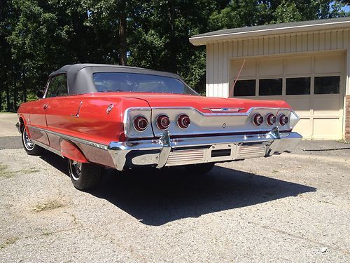 1963 chevrolet impala ss super sport convertible 327 300 automatic ac rare tilt!
