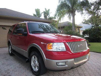 03 ford expedition eddie bauer edition leather 3rd row seats dvd tv 1 fl owner!!