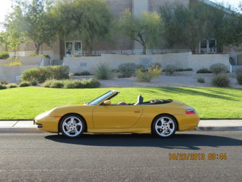 No reserve 2000 porsche 911 carrera convertible yellow all original runs great