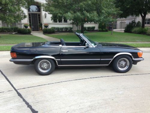 1984 european mercedes 500sl, newly restored black exterior and interior. loaded