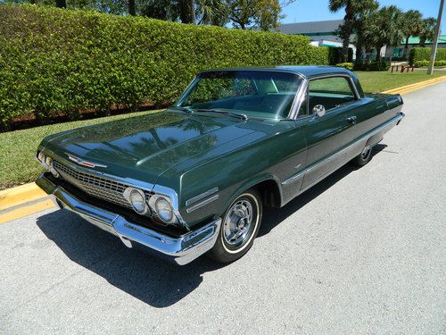 1963 chevrolet chevy impala ss hardtop coupe bucket seats ivy green 283 2 speed