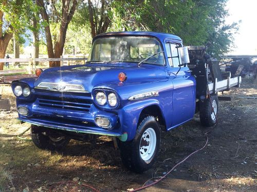 1959 chevrolet apache 35 1 ton flatbed pickup truck complete classic chevy