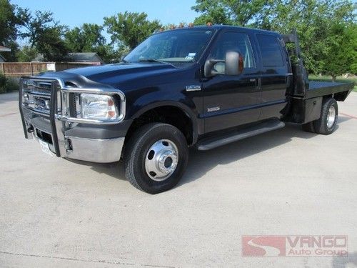 2005 xlt f350 crew 4x4 flatbed powerstroke diesel tx-owned only 68k miles clean