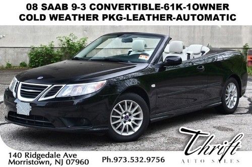 08 saab 9-3 convertible-61k-1owner-cold weather pkg-leather-automatic