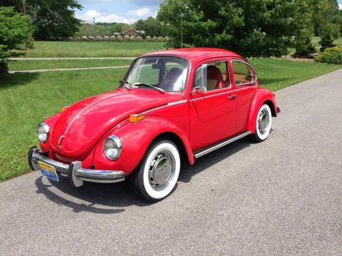 "bug red"  1973 volkswagen super beetle