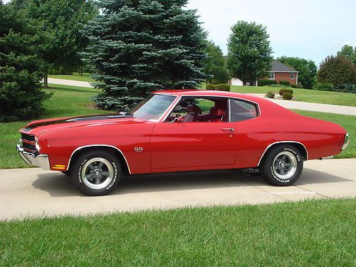 1970 chevelle ss 396, 4 speed, #s match, red on red, buildsheet