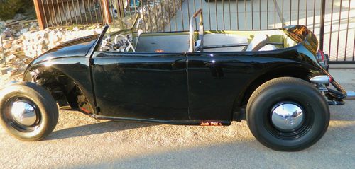 1970 vw custom convertible bug rat rod roadster bagged black beauty super beetle