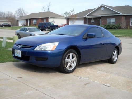 2005 honda accord ex-l coupe 5 speed manual sapphire blue black leather k24a4