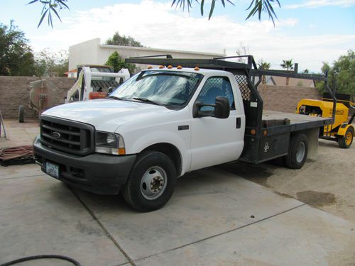 2004 ford f350 super duty, flatbed w/ construction rack