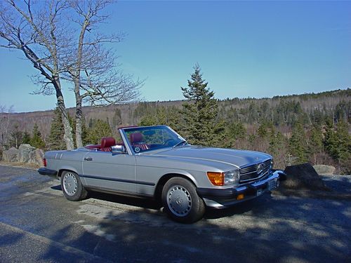 1987 560 sl, silver with burgundy leather