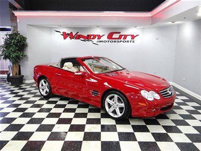 2005 mercedes benz sl500 roadster~rare mars red~dealer serviced~navi~gorgeous!