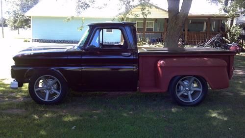 1965 chevrolet chevy c10 stepside step side pickup lowered low rod rat project