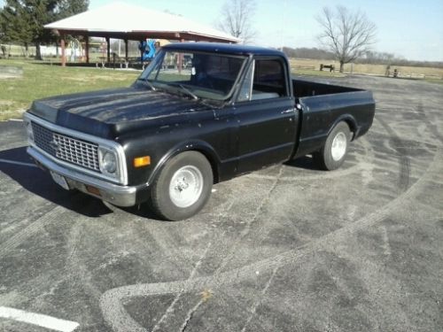 1971 c10 chevy short bed! 454 big block! black and wicked!!