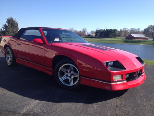 1990 chevy iroc convertible rare red leather