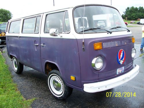Vw bus(transporter) purple/white, brown leather